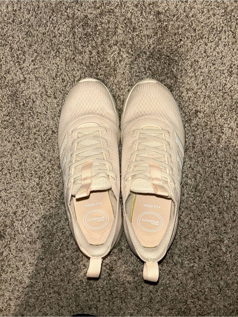 Wide Fit Women's Adidas slip on Sneakers in Cream